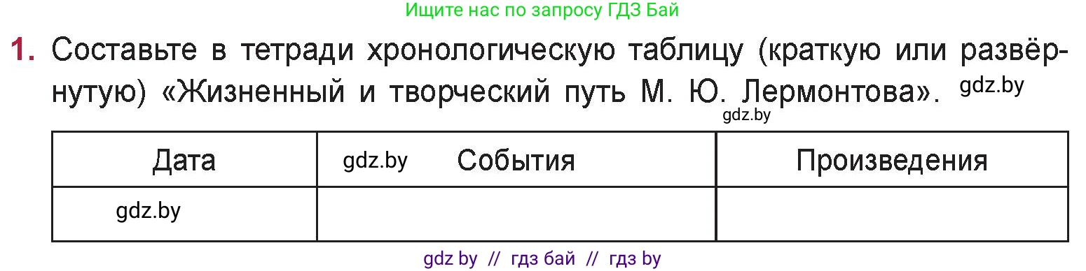 Русская литература, 9 класс Учебник, авторы: Захарова Светлана Николаевна, Черкес Наталья Ивановна, издательство Национальный институт образования, Минск, 2019, бежевого цвета, страница 204, номер 1, Условие