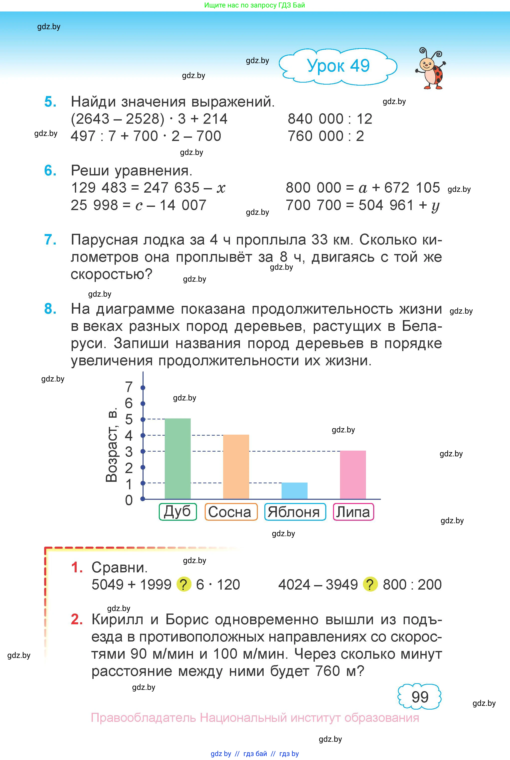 Математика, 4 класс Учебник, авторы: Муравьева Галина Леонидовна, Урбан Мария Анатольевна, издательство Национальный институт образования, Минск, 2022, розового цвета, Часть 1, страница 99