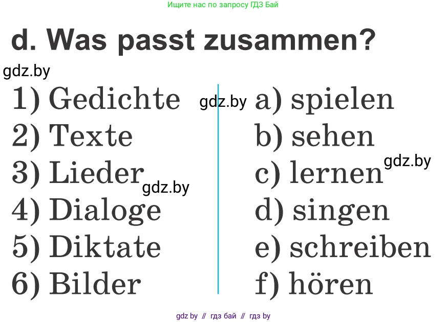 Немецкий язык (Deutsch), 4 класс Учебник (Schülerbuch), авторы: Будько Антонина Филипповна (Budjko Antonina), Урбанович Инна Ювинальевна (Urbanowitsch Ina), издательство Вышэйшая школа, Минск, 2019, жёлтого цвета, Часть 1, страница 30, номер 3d, Условие