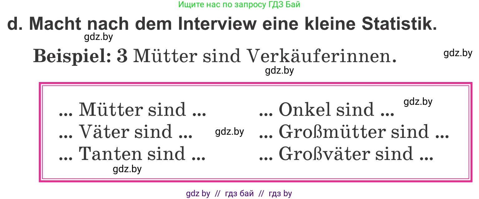 Немецкий язык (Deutsch), 4 класс Учебник (Schülerbuch), авторы: Будько Антонина Филипповна (Budjko Antonina), Урбанович Инна Ювинальевна (Urbanowitsch Ina), издательство Вышэйшая школа, Минск, 2019, жёлтого цвета, Часть 1, страница 105, номер 8d, Условие