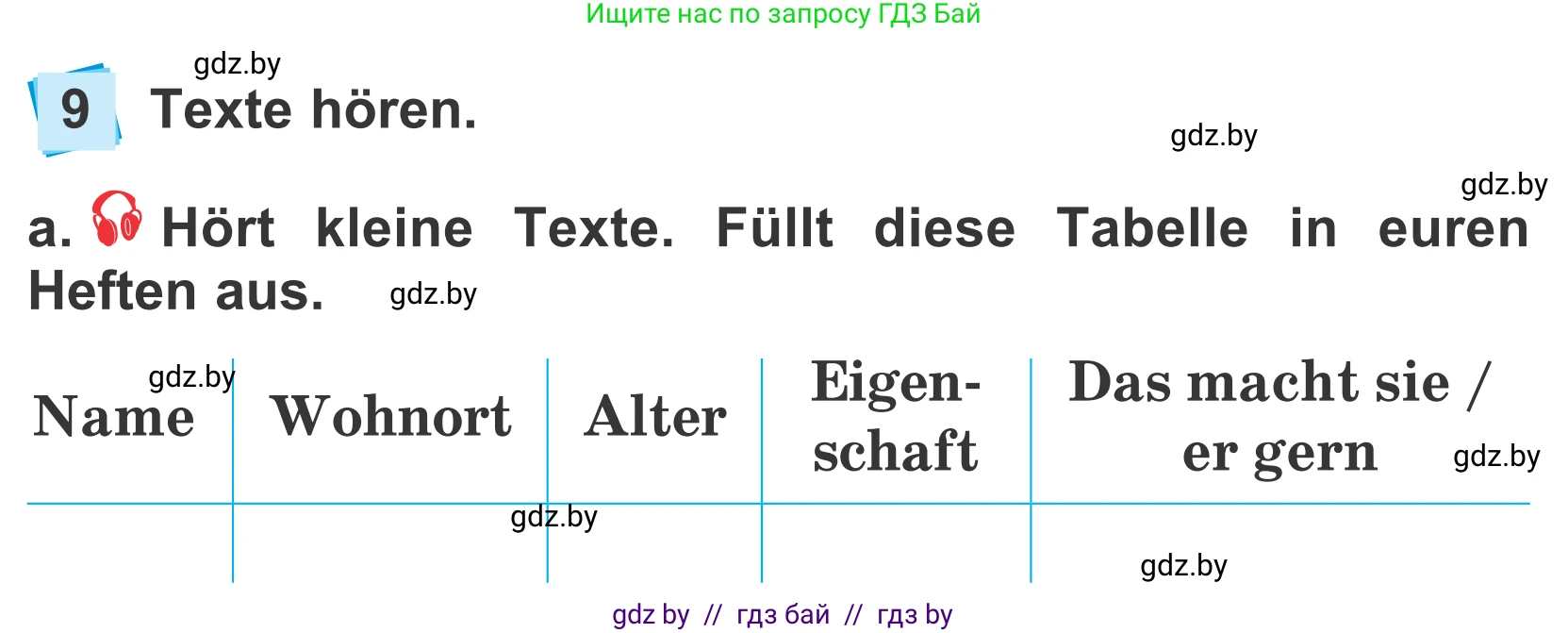 Немецкий язык (Deutsch), 4 класс Учебник (Schülerbuch), авторы: Будько Антонина Филипповна (Budjko Antonina), Урбанович Инна Ювинальевна (Urbanowitsch Ina), издательство Вышэйшая школа, Минск, 2019, жёлтого цвета, Часть 1, страница 116, номер 9a, Условие