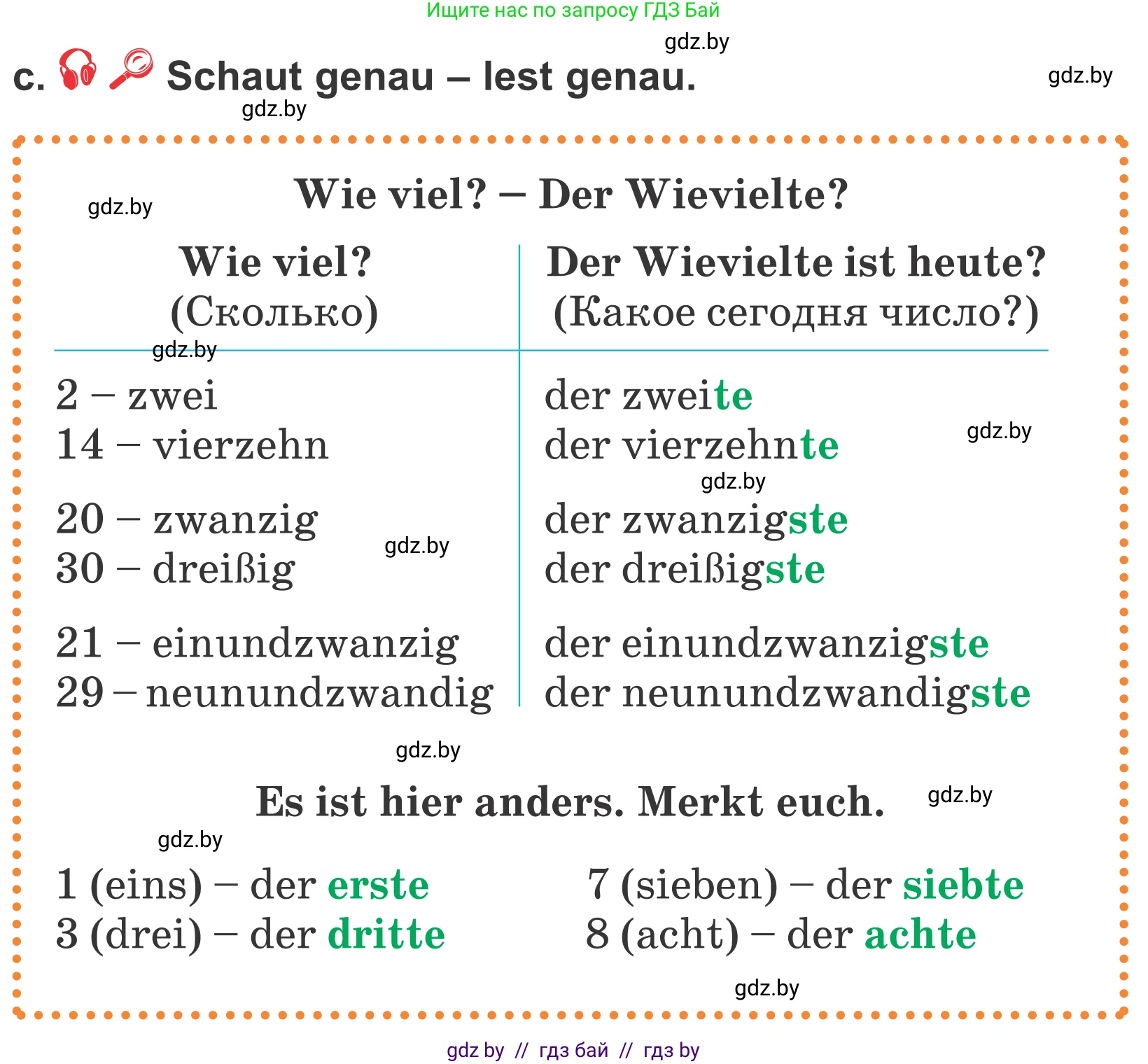 Немецкий язык (Deutsch), 4 класс Учебник (Schülerbuch), авторы: Будько Антонина Филипповна (Budjko Antonina), Урбанович Инна Ювинальевна (Urbanowitsch Ina), издательство Вышэйшая школа, Минск, 2019, жёлтого цвета, Часть 2, страница 8, номер 5c, Условие