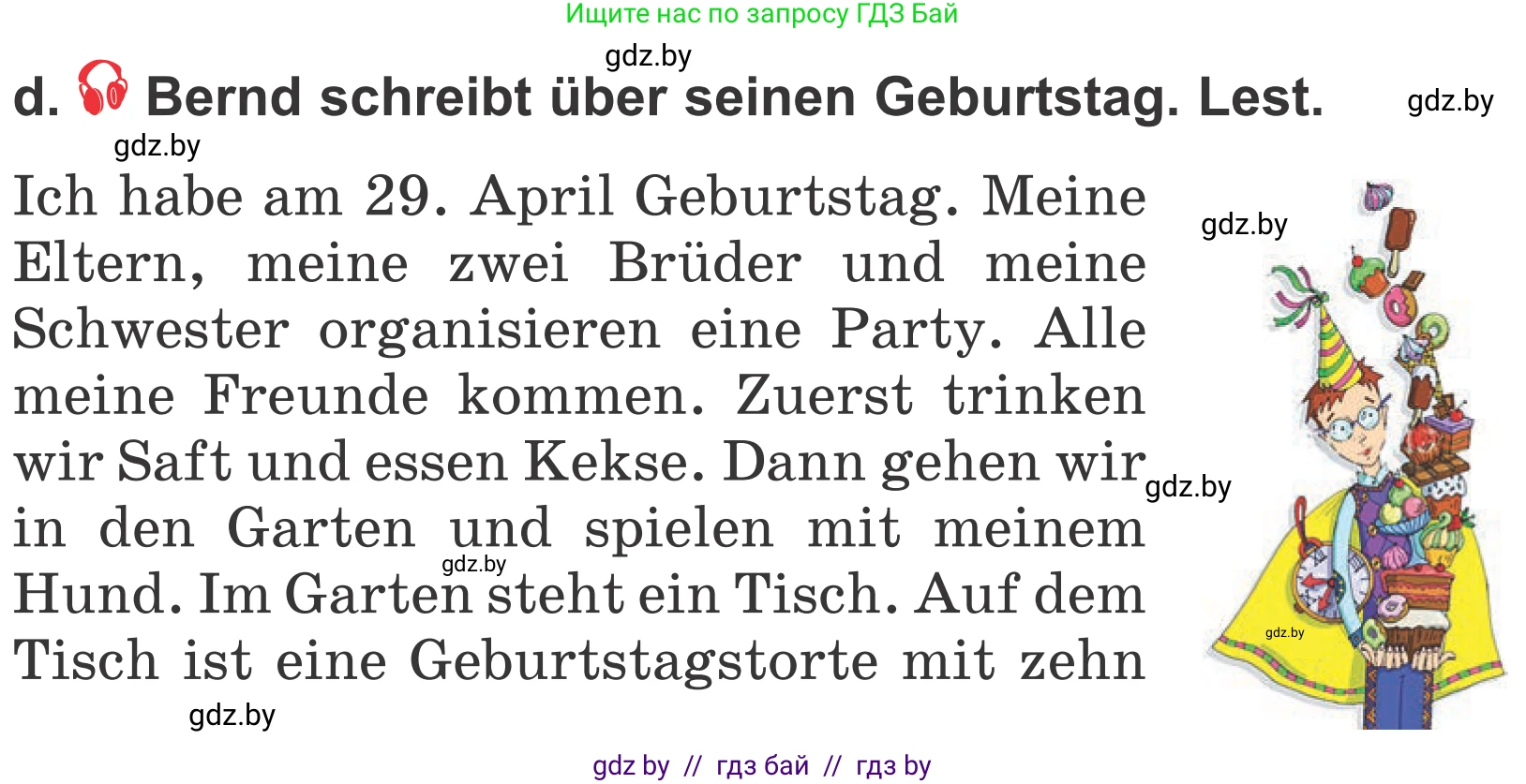 Немецкий язык (Deutsch), 4 класс Учебник (Schülerbuch), авторы: Будько Антонина Филипповна (Budjko Antonina), Урбанович Инна Ювинальевна (Urbanowitsch Ina), издательство Вышэйшая школа, Минск, 2019, жёлтого цвета, Часть 2, страница 31, номер 9d, Условие