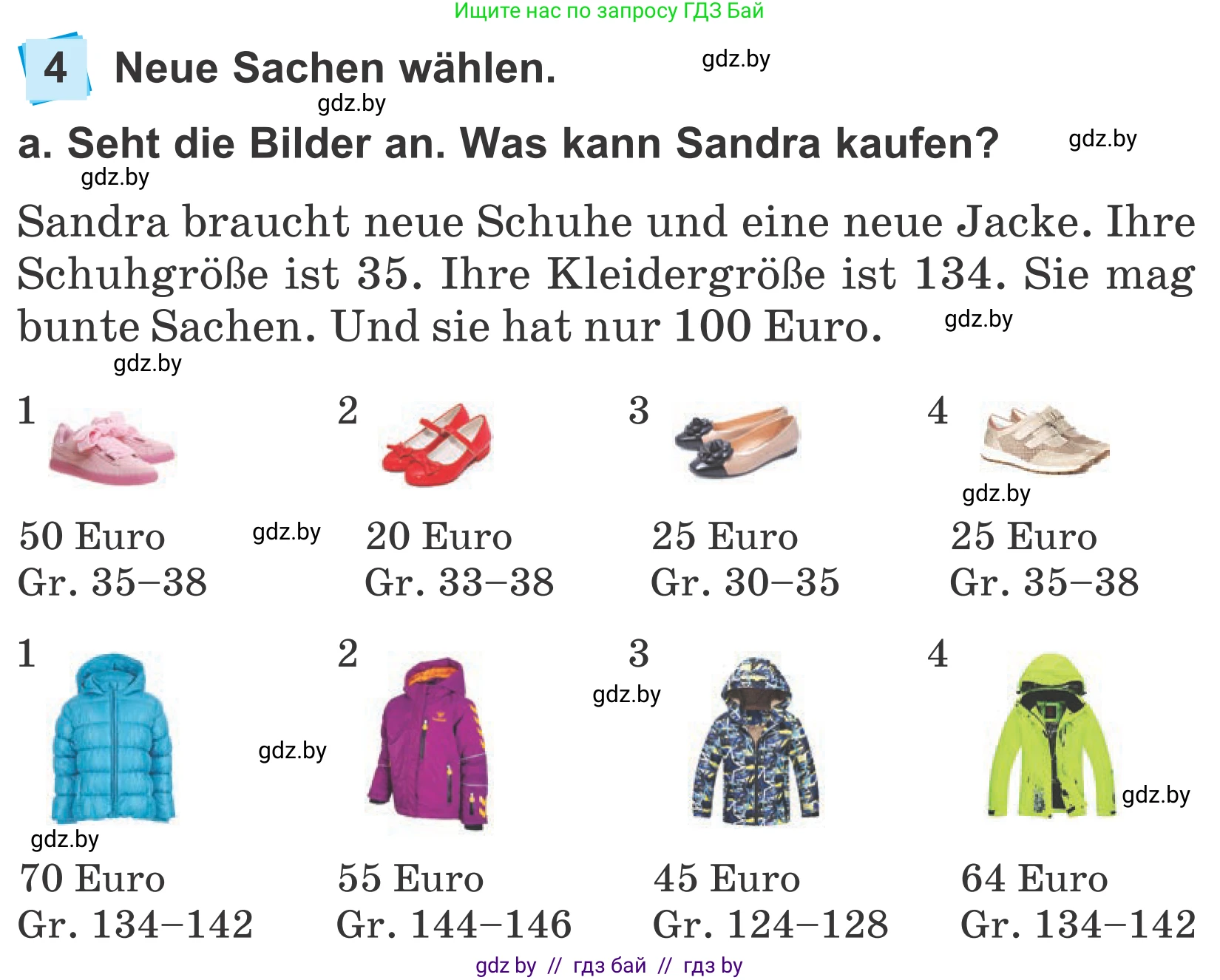 Немецкий язык (Deutsch), 4 класс Учебник (Schülerbuch), авторы: Будько Антонина Филипповна (Budjko Antonina), Урбанович Инна Ювинальевна (Urbanowitsch Ina), издательство Вышэйшая школа, Минск, 2019, жёлтого цвета, Часть 2, страница 96, номер 4a, Условие