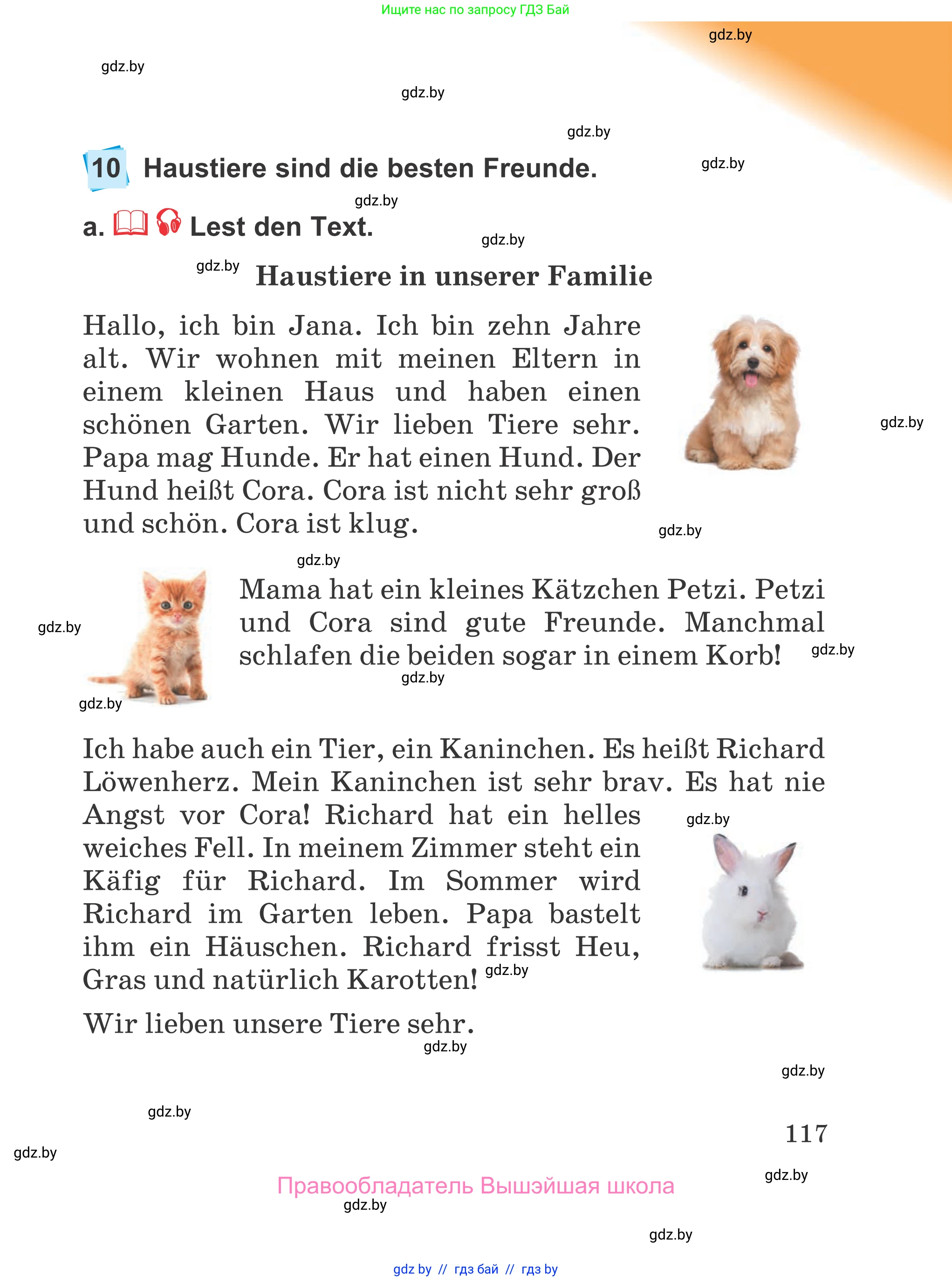 Немецкий язык (Deutsch), 4 класс Учебник (Schülerbuch), авторы: Будько Антонина Филипповна (Budjko Antonina), Урбанович Инна Ювинальевна (Urbanowitsch Ina), издательство Вышэйшая школа, Минск, 2019, жёлтого цвета, Часть 1, страница 117