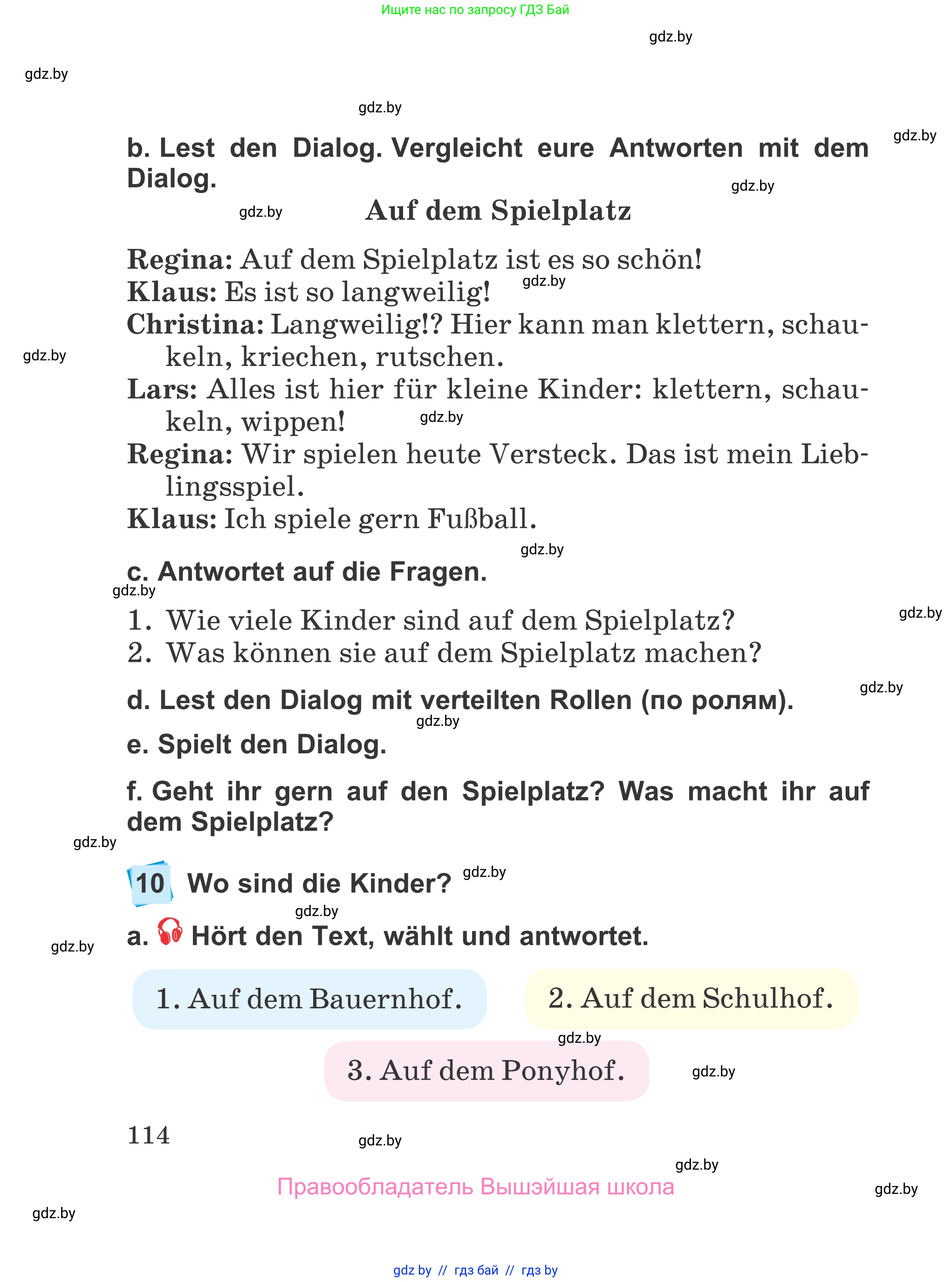 Немецкий язык (Deutsch), 4 класс Учебник (Schülerbuch), авторы: Будько Антонина Филипповна (Budjko Antonina), Урбанович Инна Ювинальевна (Urbanowitsch Ina), издательство Вышэйшая школа, Минск, 2019, жёлтого цвета, Часть 1, страница 114
