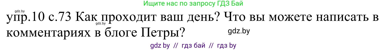 Немецкий язык (Deutsch), 4 класс Учебник (Schülerbuch), авторы: Будько Антонина Филипповна (Budjko Antonina), Урбанович Инна Ювинальевна (Urbanowitsch Ina), издательство Вышэйшая школа, Минск, 2019, жёлтого цвета, Часть 1, страница 73, номер 10, Решение