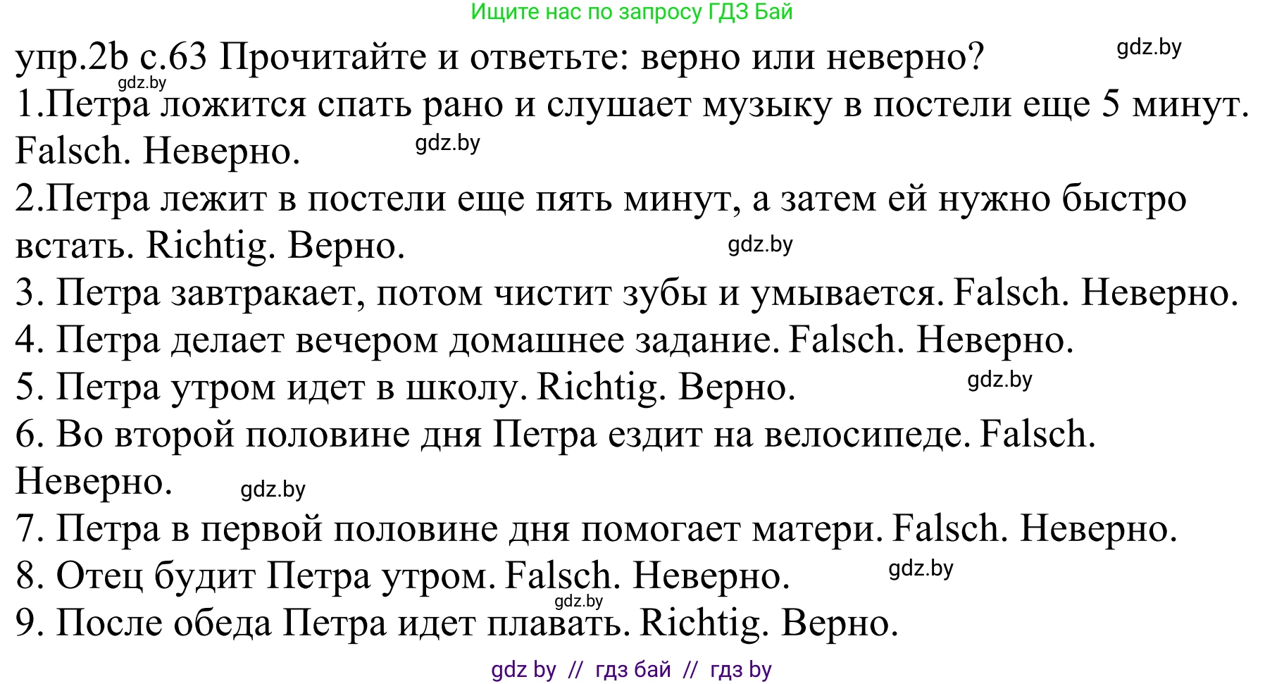 Немецкий язык (Deutsch), 4 класс Учебник (Schülerbuch), авторы: Будько Антонина Филипповна (Budjko Antonina), Урбанович Инна Ювинальевна (Urbanowitsch Ina), издательство Вышэйшая школа, Минск, 2019, жёлтого цвета, Часть 1, страница 63, номер 2b, Решение