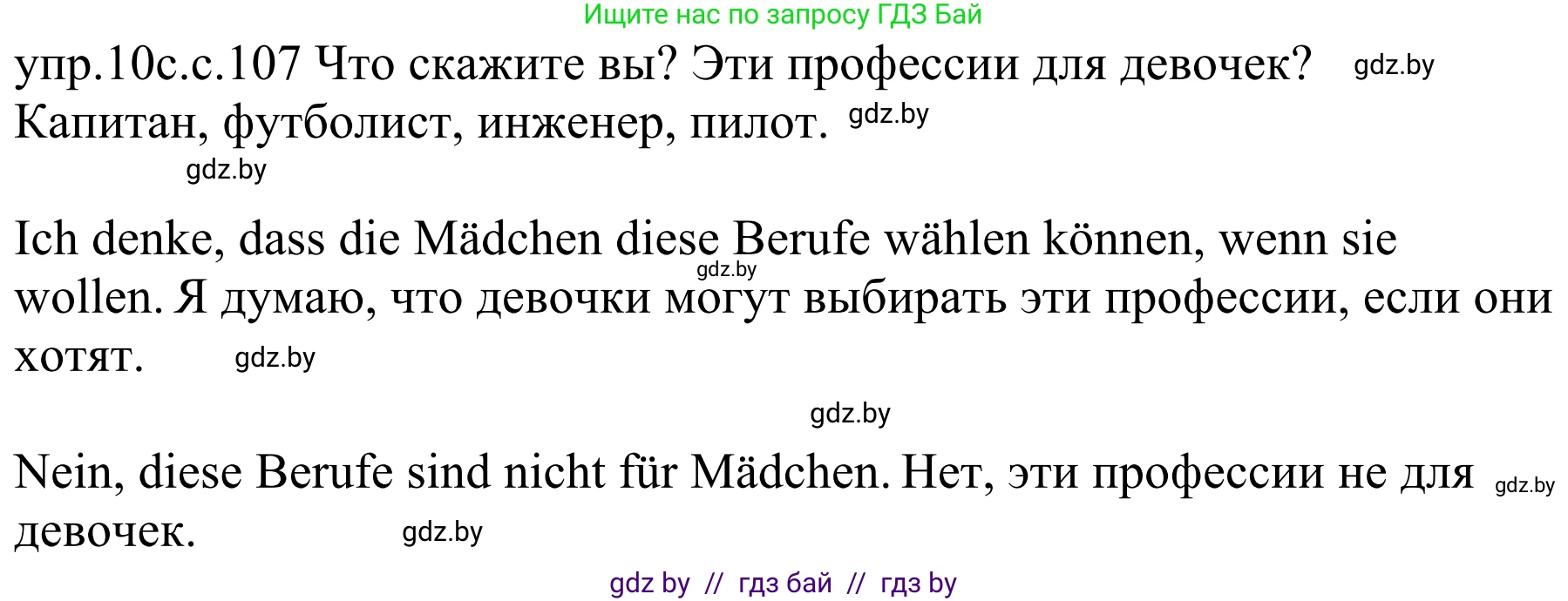 Немецкий язык (Deutsch), 4 класс Учебник (Schülerbuch), авторы: Будько Антонина Филипповна (Budjko Antonina), Урбанович Инна Ювинальевна (Urbanowitsch Ina), издательство Вышэйшая школа, Минск, 2019, жёлтого цвета, Часть 1, страница 107, номер 10c, Решение