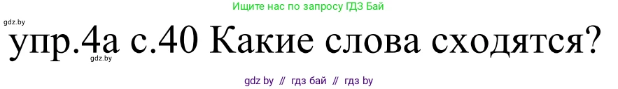 Немецкий язык (Deutsch), 4 класс Учебник (Schülerbuch), авторы: Будько Антонина Филипповна (Budjko Antonina), Урбанович Инна Ювинальевна (Urbanowitsch Ina), издательство Вышэйшая школа, Минск, 2019, жёлтого цвета, Часть 2, страница 40, номер 4a, Решение