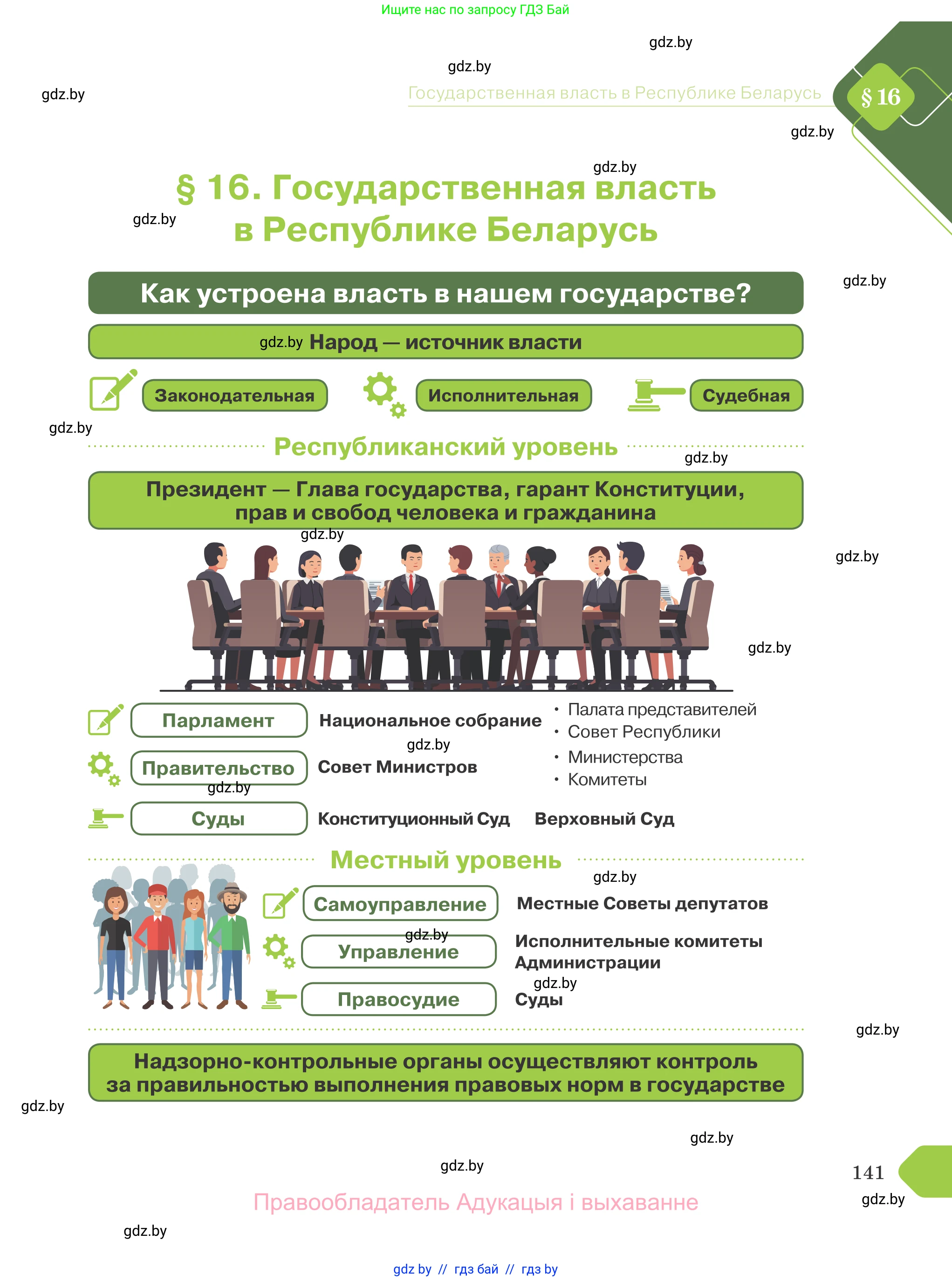 Обществоведение, 9 класс Учебник, авторы: Данилов Александр Николаевич, Полейко Елена Александровна, Кушнер Надежда Васильевна, Бернат Ирина Петровна, Белов А А, Кизима С А, Клецкова И М, Легчилин А А, Солодухо А С, Рубанов А В, издательство Адукацыя i выхаванне, Минск, 2019, жёлтого цвета, страница 141