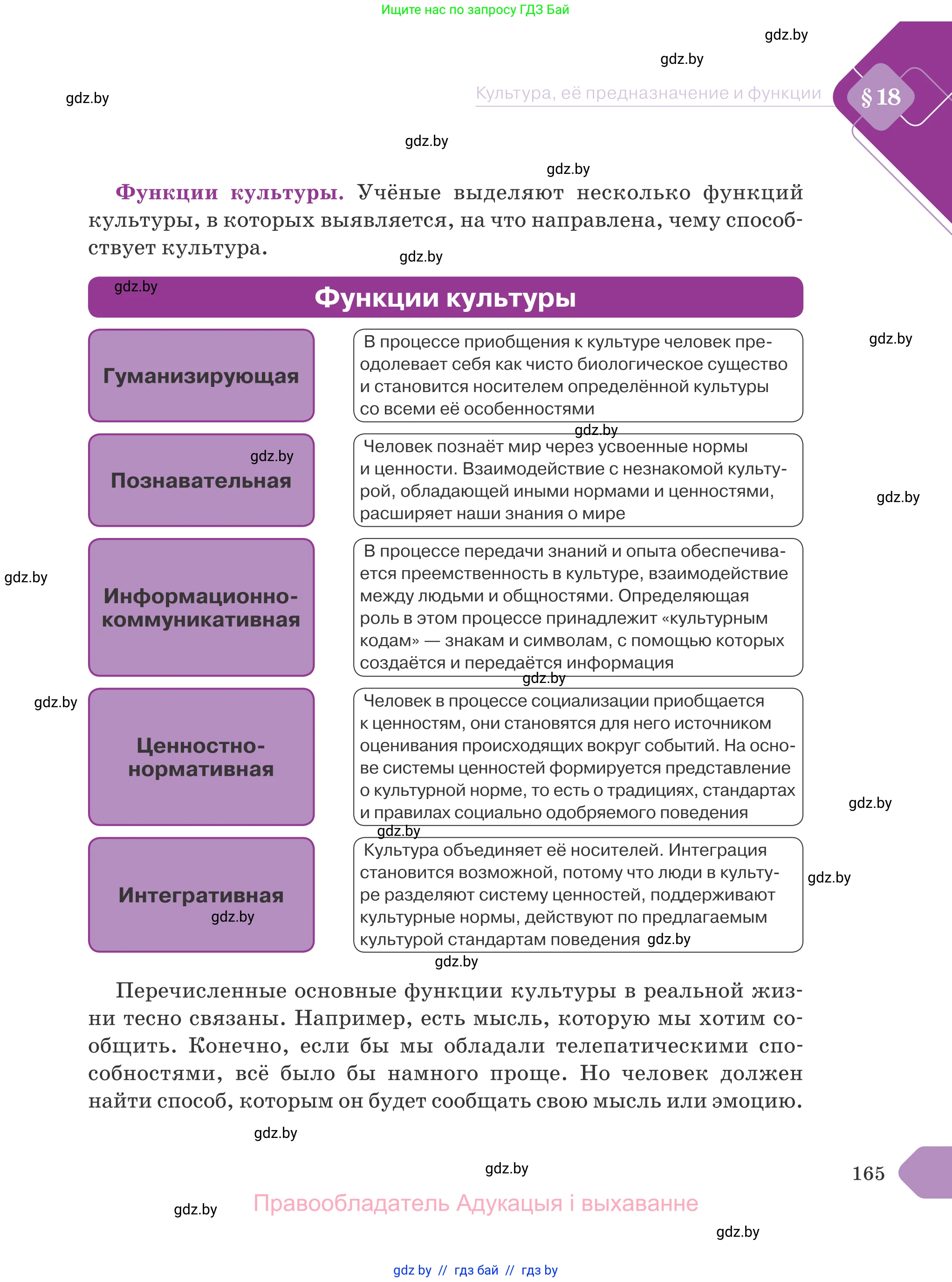 Обществоведение, 9 класс Учебник, авторы: Данилов Александр Николаевич, Полейко Елена Александровна, Кушнер Надежда Васильевна, Бернат Ирина Петровна, Белов А А, Кизима С А, Клецкова И М, Легчилин А А, Солодухо А С, Рубанов А В, издательство Адукацыя i выхаванне, Минск, 2019, жёлтого цвета, страница 165