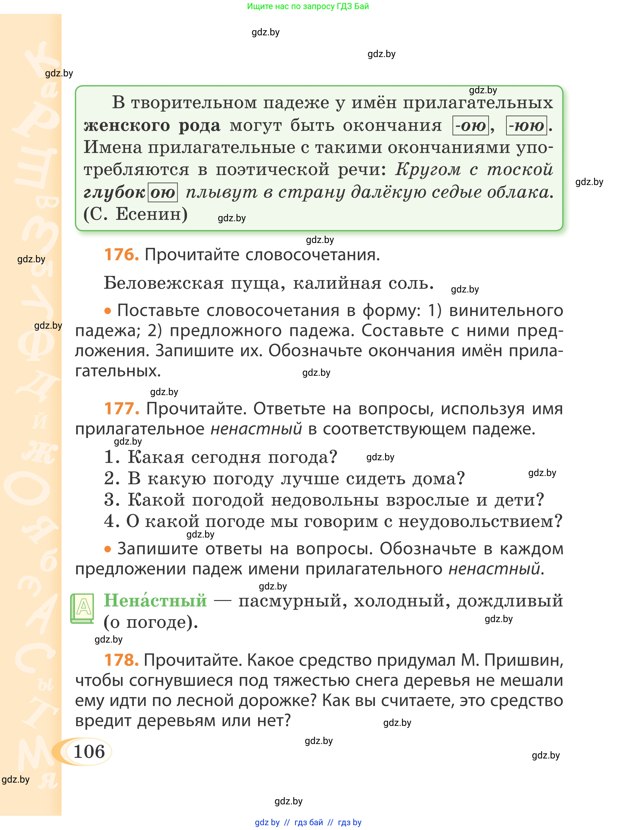 Русский язык, 4 класс Учебник, авторы: Антипова Маргарита Борисовна, Верниковская Алла Викторовна, Грабчикова Елена Самарьевна, издательство Академия образования, Минск, 2024, оранжевого цвета, Часть 1, страница 60, номер 106, Условие