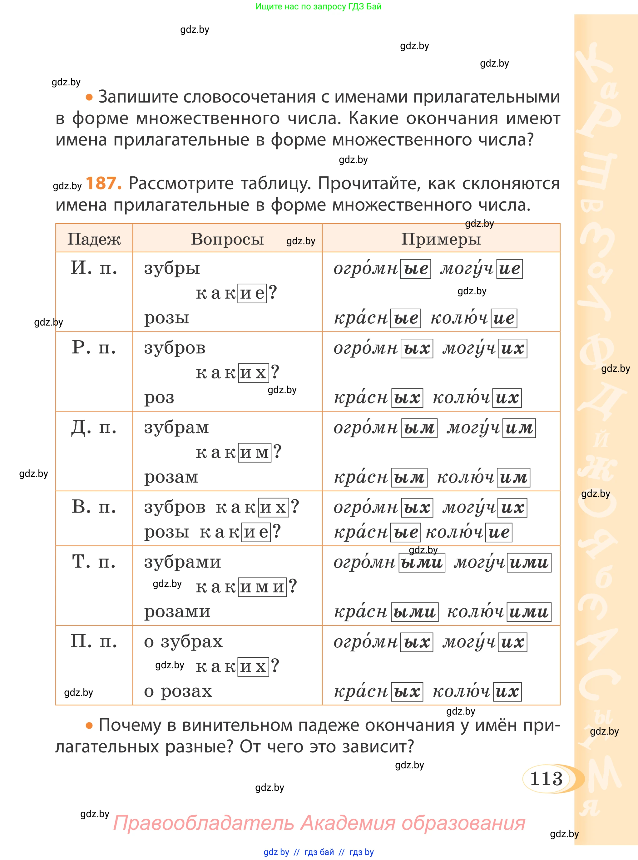 Русский язык, 4 класс Учебник, авторы: Антипова Маргарита Борисовна, Верниковская Алла Викторовна, Грабчикова Елена Самарьевна, издательство Академия образования, Минск, 2024, оранжевого цвета, Часть 1, страница 64, номер 113, Условие