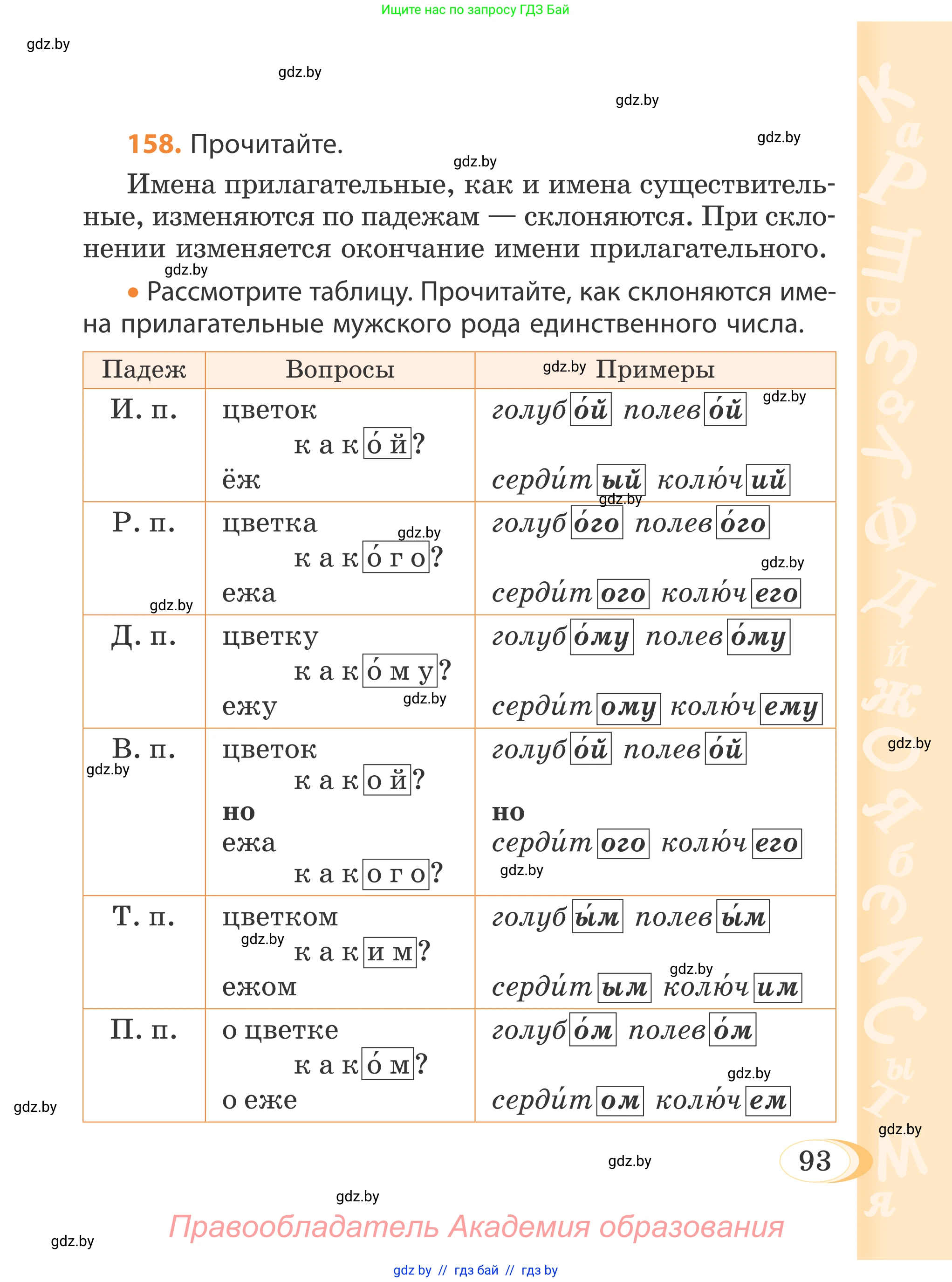Русский язык, 4 класс Учебник, авторы: Антипова Маргарита Борисовна, Верниковская Алла Викторовна, Грабчикова Елена Самарьевна, издательство Академия образования, Минск, 2024, оранжевого цвета, Часть 1, страница 93