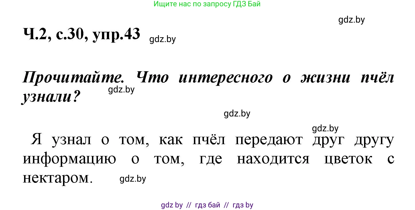 Русский язык, 4 класс Учебник, авторы: Антипова Маргарита Борисовна, Верниковская Алла Викторовна, Грабчикова Елена Самарьевна, издательство Академия образования, Минск, 2024, оранжевого цвета, Часть 2, страница 30, номер 43, Решение