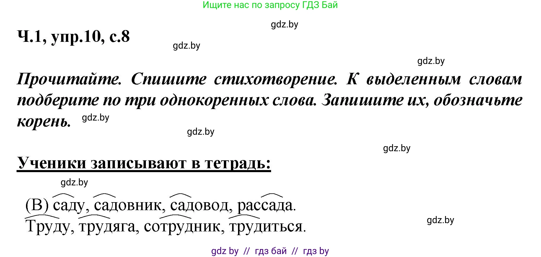 Русский язык, 4 класс Учебник, авторы: Антипова Маргарита Борисовна, Верниковская Алла Викторовна, Грабчикова Елена Самарьевна, издательство Академия образования, Минск, 2024, оранжевого цвета, Часть 1, страница 8, номер 10, Решение