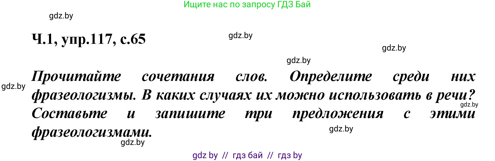 Русский язык, 4 класс Учебник, авторы: Антипова Маргарита Борисовна, Верниковская Алла Викторовна, Грабчикова Елена Самарьевна, издательство Академия образования, Минск, 2024, оранжевого цвета, Часть 1, страница 66, номер 117, Решение