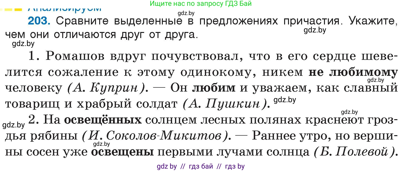Русский язык, 7 класс Учебник, авторы: Волынец Татьяна Николаевна, Литвинко Франя Михайловна, Долбик Елена Евгеньевна, Таяновская И В, Винник И Р, издательство Национальный институт образования, Минск, 2020, бирюзового цвета, страница 100, номер 203, Условие