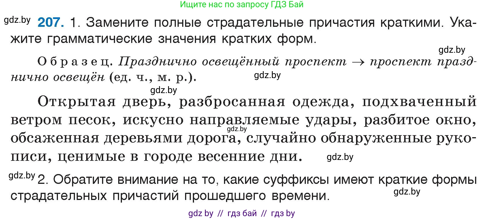 Русский язык, 7 класс Учебник, авторы: Волынец Татьяна Николаевна, Литвинко Франя Михайловна, Долбик Елена Евгеньевна, Таяновская И В, Винник И Р, издательство Национальный институт образования, Минск, 2020, бирюзового цвета, страница 102, номер 207, Условие