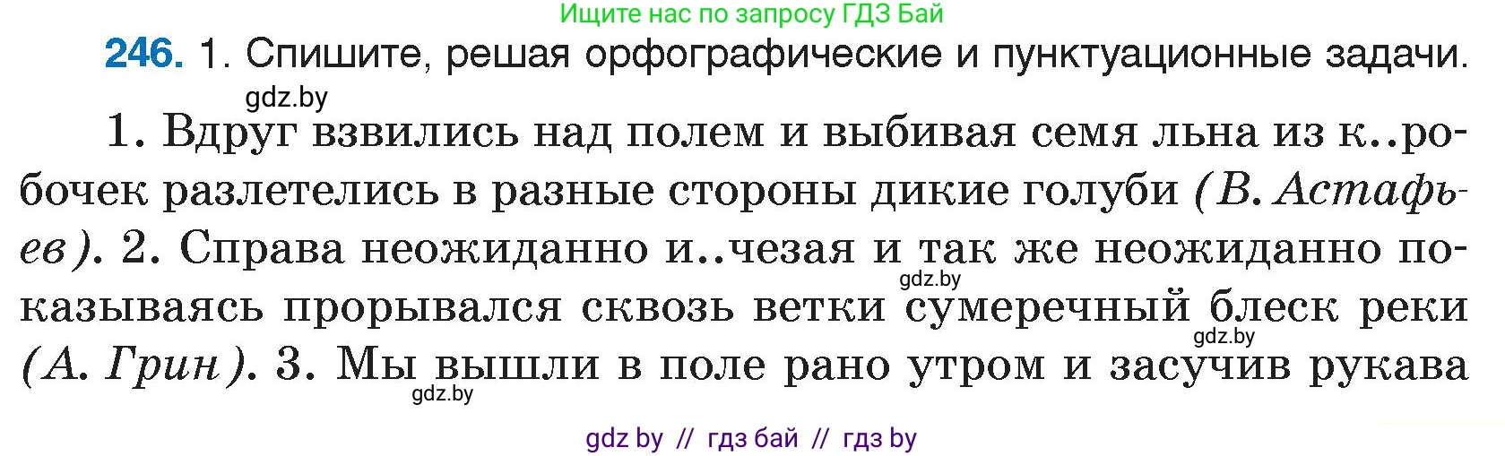 Русский язык, 7 класс Учебник, авторы: Волынец Татьяна Николаевна, Литвинко Франя Михайловна, Долбик Елена Евгеньевна, Таяновская И В, Винник И Р, издательство Национальный институт образования, Минск, 2020, бирюзового цвета, страница 121, номер 246, Условие