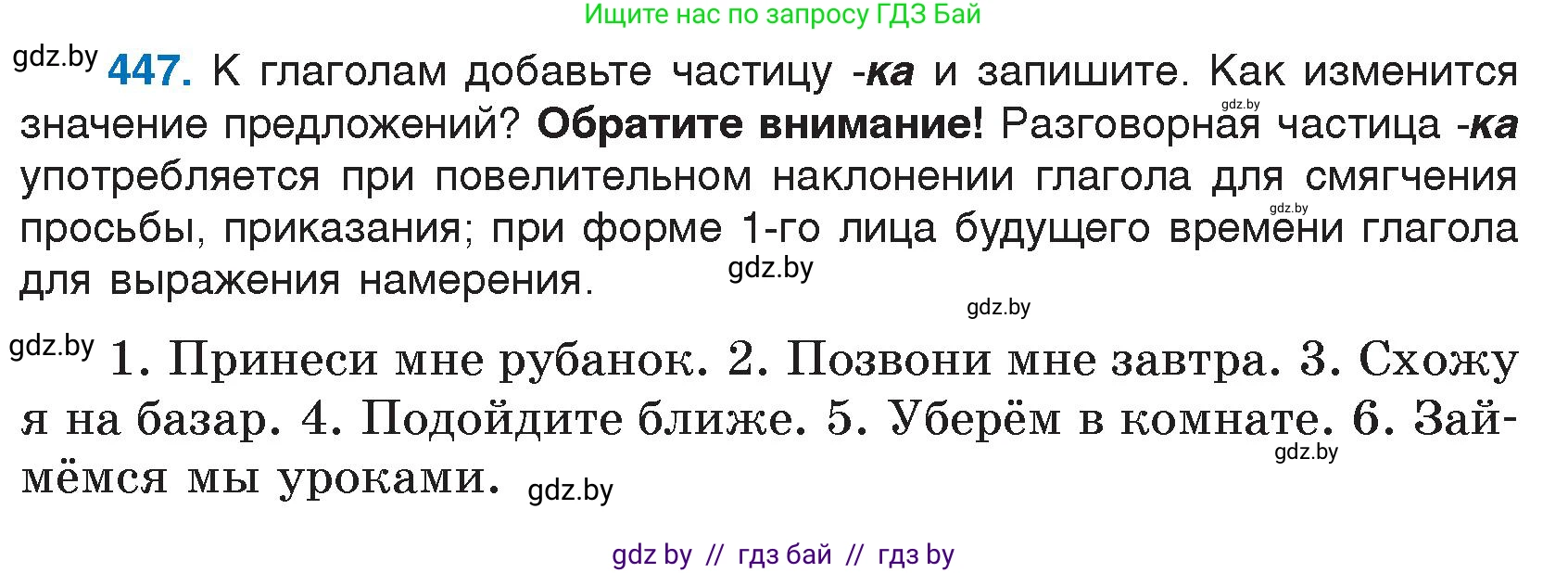 Русский язык, 7 класс Учебник, авторы: Волынец Татьяна Николаевна, Литвинко Франя Михайловна, Долбик Елена Евгеньевна, Таяновская И В, Винник И Р, издательство Национальный институт образования, Минск, 2020, бирюзового цвета, страница 217, номер 447, Условие