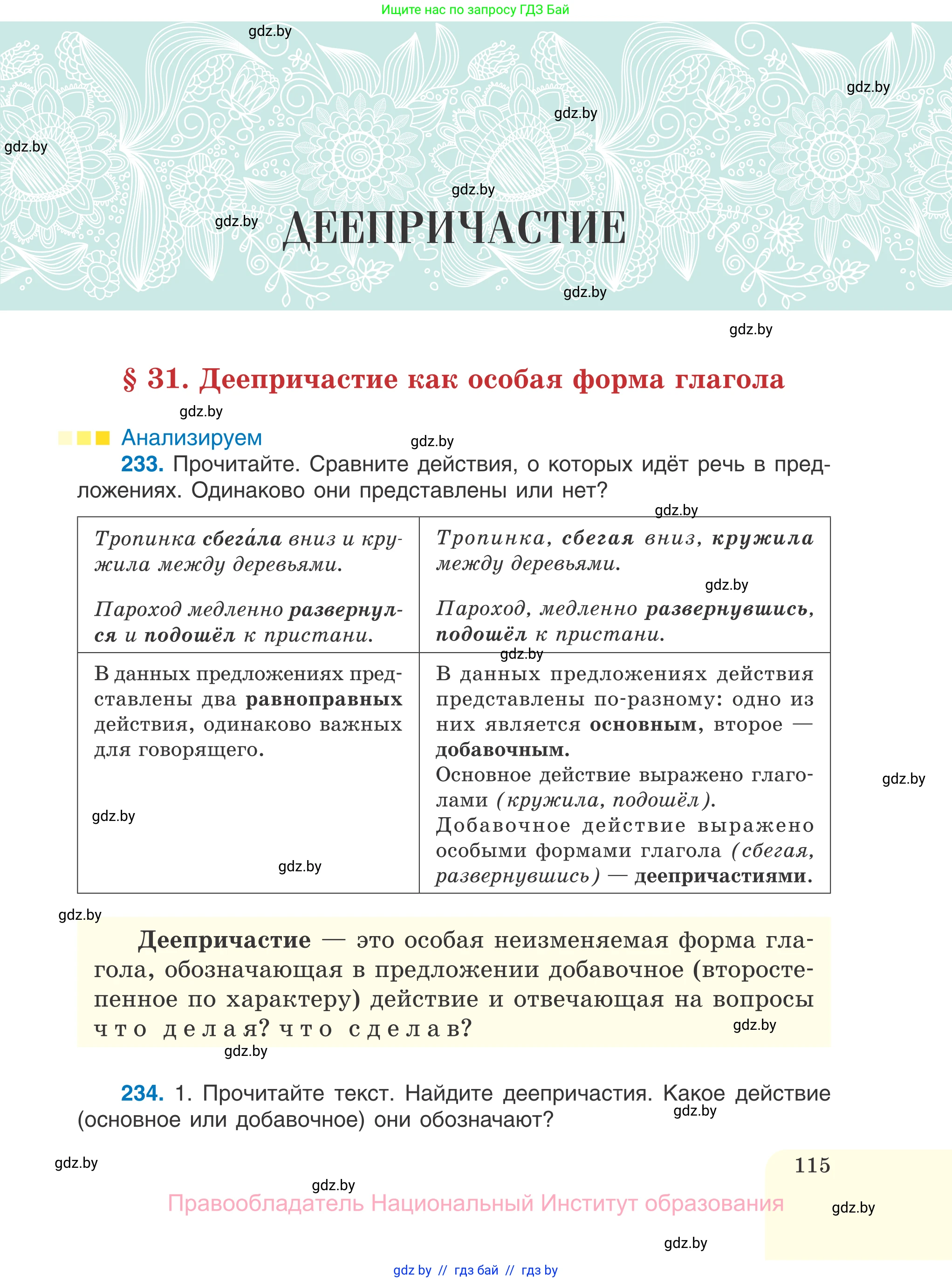 Русский язык, 7 класс Учебник, авторы: Волынец Татьяна Николаевна, Литвинко Франя Михайловна, Долбик Елена Евгеньевна, Таяновская И В, Винник И Р, издательство Национальный институт образования, Минск, 2020, бирюзового цвета, страница 115