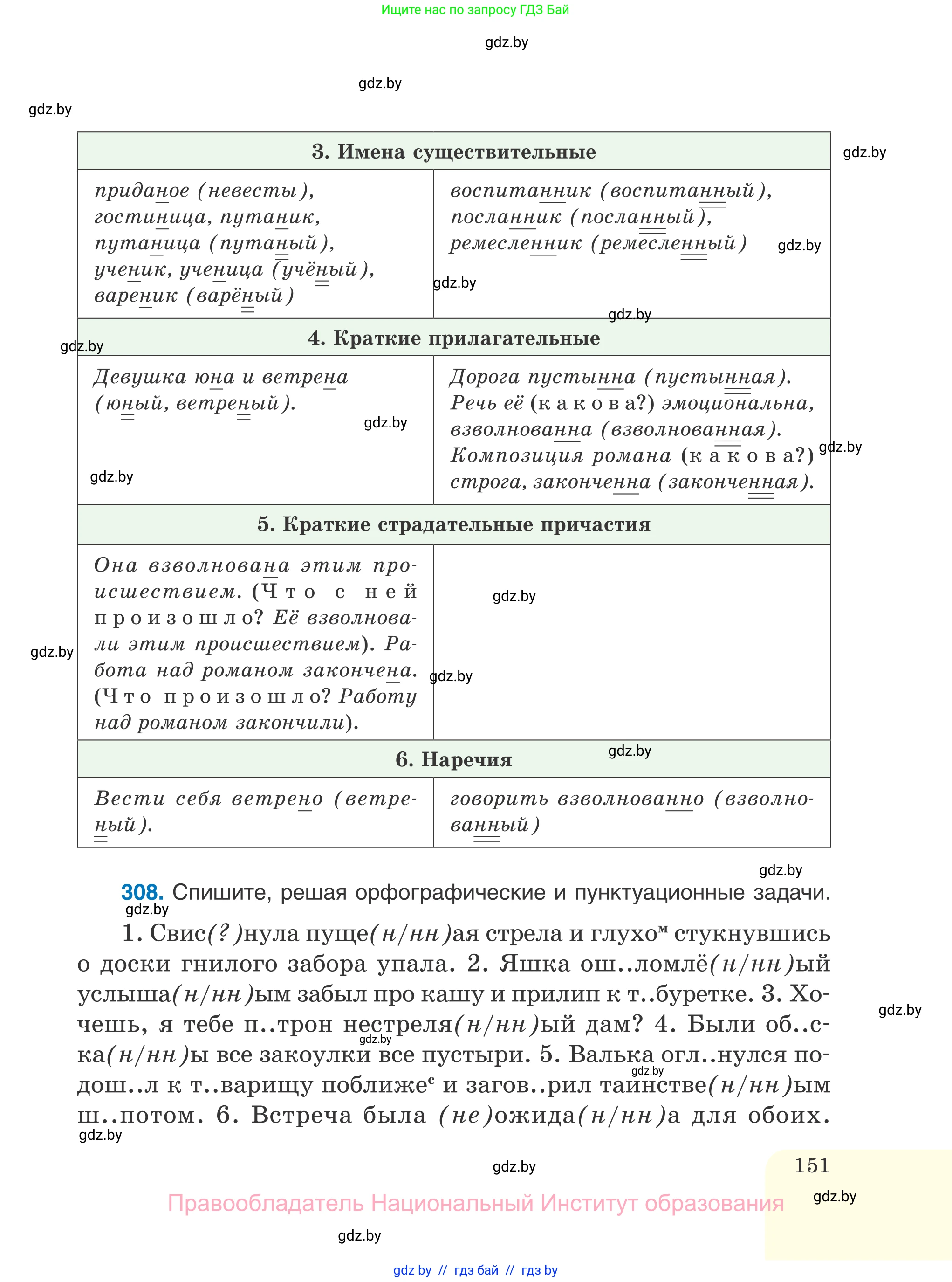 Русский язык, 7 класс Учебник, авторы: Волынец Татьяна Николаевна, Литвинко Франя Михайловна, Долбик Елена Евгеньевна, Таяновская И В, Винник И Р, издательство Национальный институт образования, Минск, 2020, бирюзового цвета, страница 151