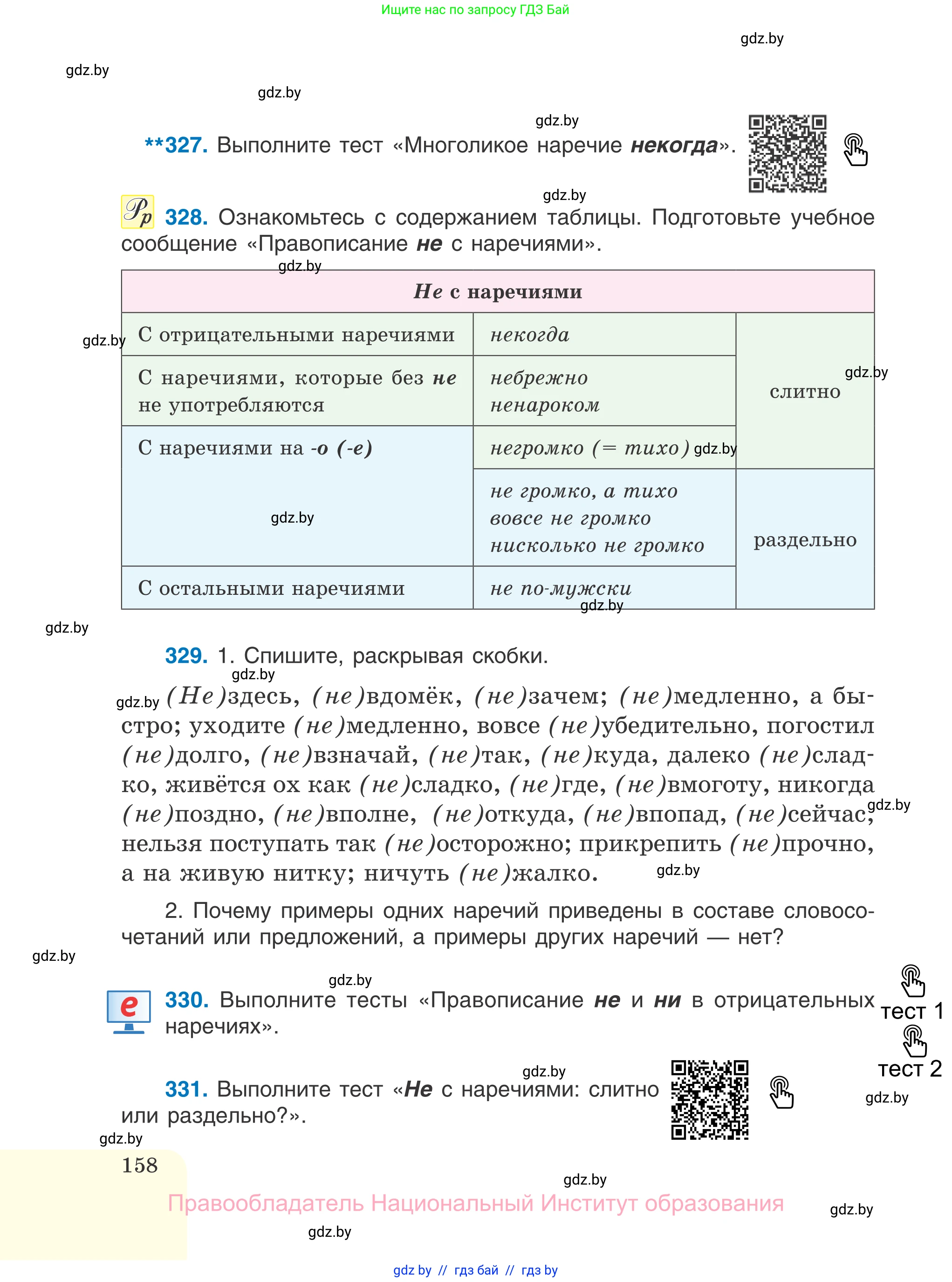 Русский язык, 7 класс Учебник, авторы: Волынец Татьяна Николаевна, Литвинко Франя Михайловна, Долбик Елена Евгеньевна, Таяновская И В, Винник И Р, издательство Национальный институт образования, Минск, 2020, бирюзового цвета, страница 158
