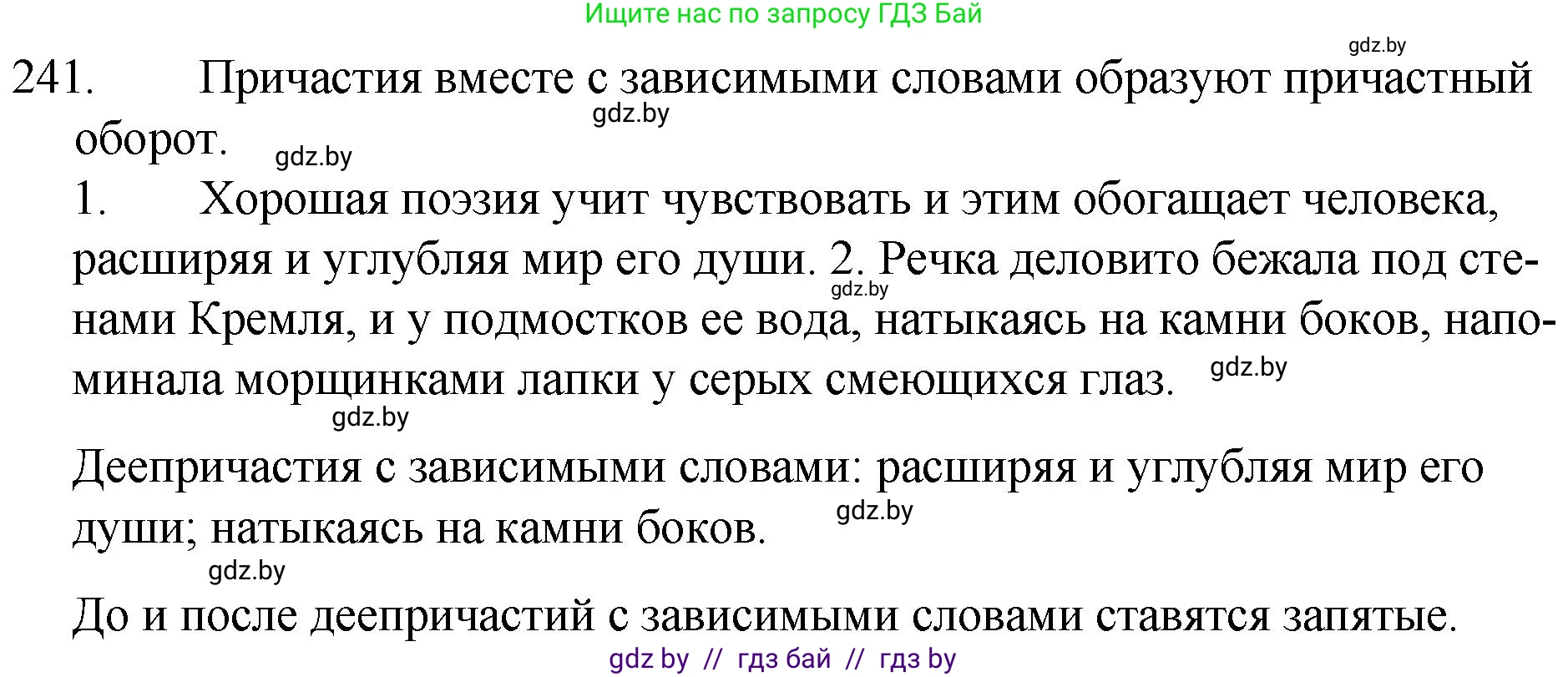 Русский язык, 7 класс Учебник, авторы: Волынец Татьяна Николаевна, Литвинко Франя Михайловна, Долбик Елена Евгеньевна, Таяновская И В, Винник И Р, издательство Национальный институт образования, Минск, 2020, бирюзового цвета, страница 119, номер 241, Решение