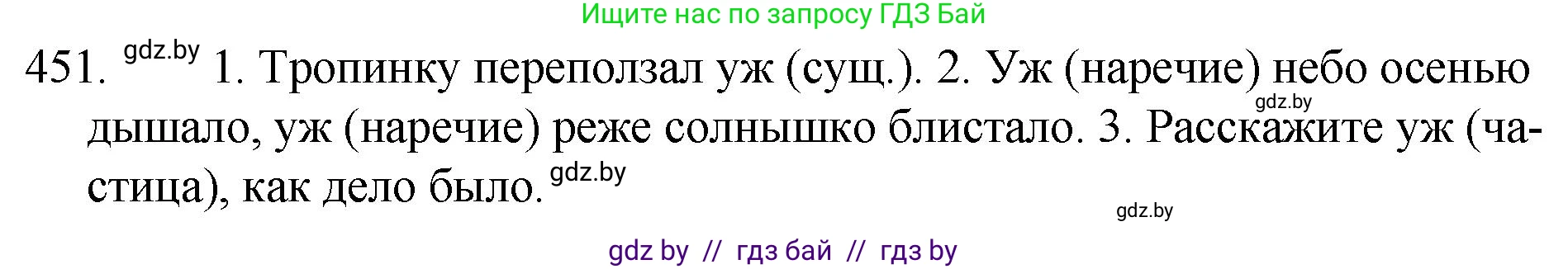 Русский язык, 7 класс Учебник, авторы: Волынец Татьяна Николаевна, Литвинко Франя Михайловна, Долбик Елена Евгеньевна, Таяновская И В, Винник И Р, издательство Национальный институт образования, Минск, 2020, бирюзового цвета, страница 218, номер 451, Решение