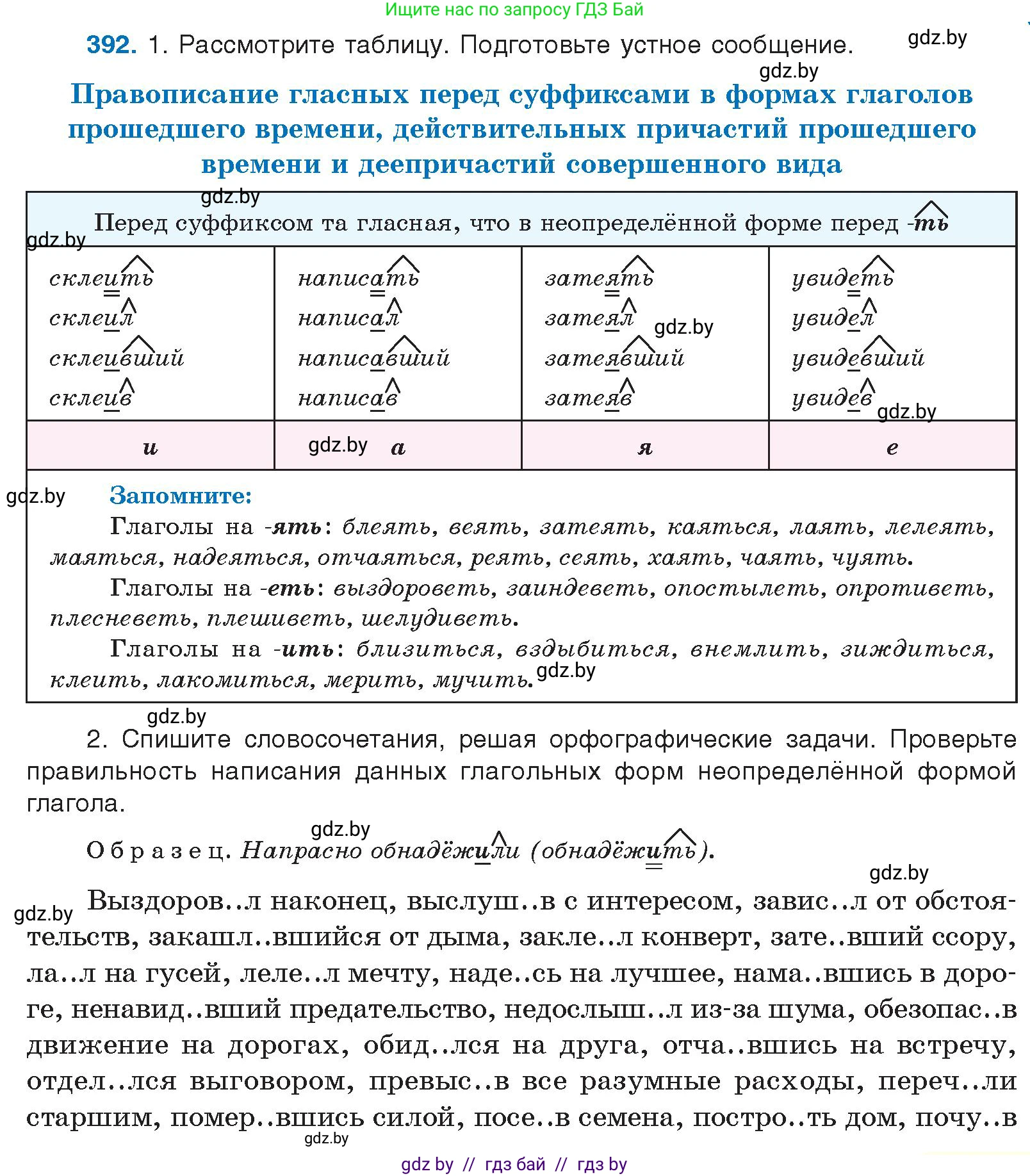 Русский язык, 10 класс Учебник, авторы: Леонович Валентина Леонидовна, Саникович Валентина Александровна, Литвинко Франя Михайловна, Волынец Татьяна Николаевна, Долбик Елена Евгеньевна, Малецкая М И, Мурина Лариса Александровна, Таяновская И В, издательство Национальный институт образования, Минск, 2020, страница 207, номер 392, Условие