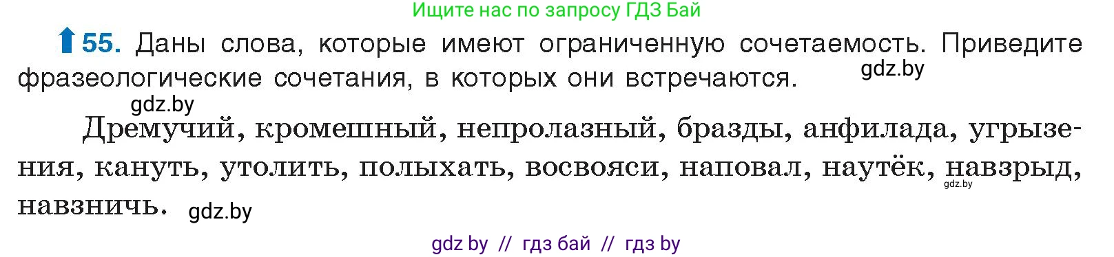 Русский язык, 10 класс Учебник, авторы: Леонович Валентина Леонидовна, Саникович Валентина Александровна, Литвинко Франя Михайловна, Волынец Татьяна Николаевна, Долбик Елена Евгеньевна, Малецкая М И, Мурина Лариса Александровна, Таяновская И В, издательство Национальный институт образования, Минск, 2020, страница 39, номер 55, Условие
