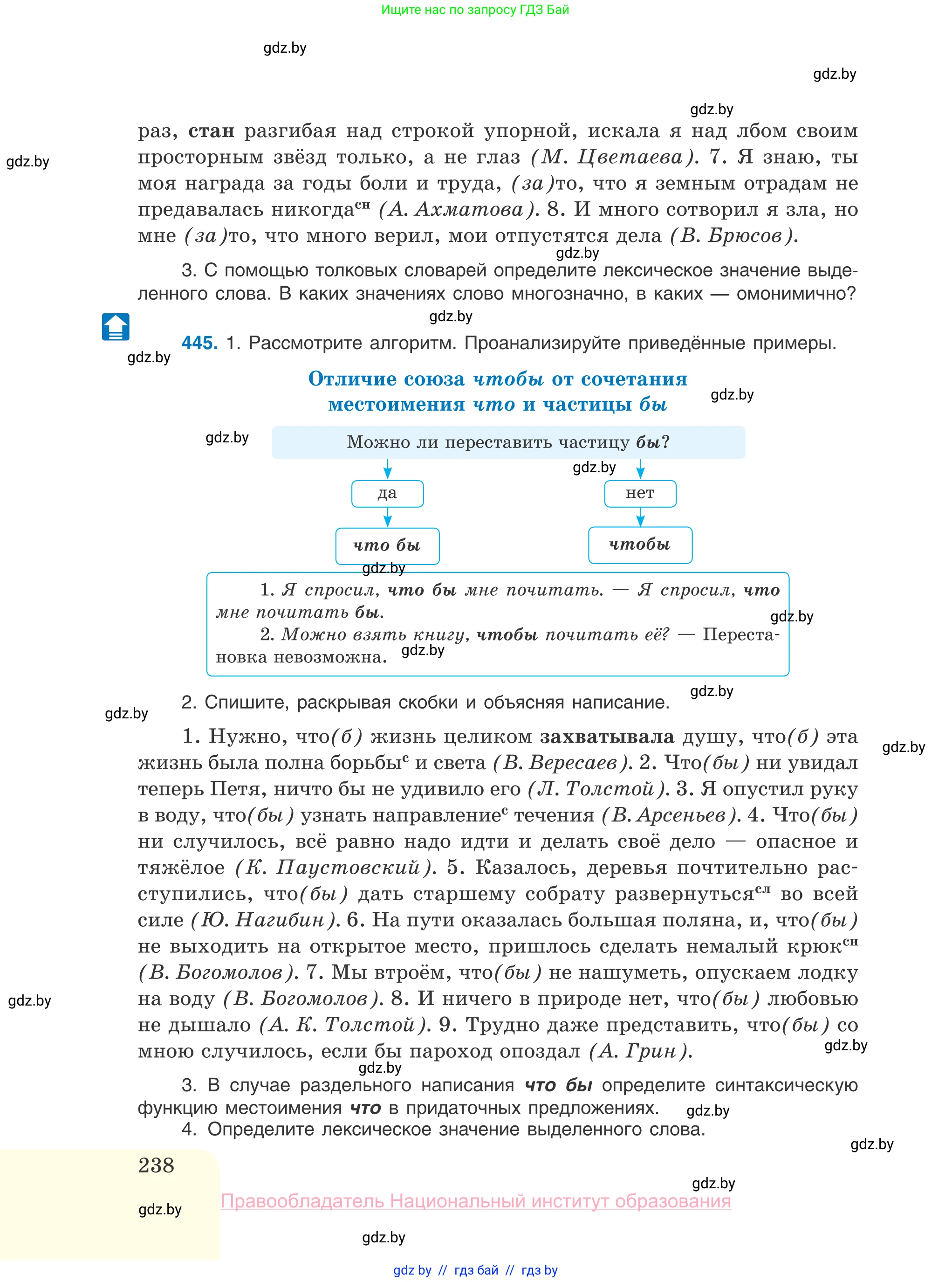 Русский язык, 10 класс Учебник, авторы: Леонович Валентина Леонидовна, Саникович Валентина Александровна, Литвинко Франя Михайловна, Волынец Татьяна Николаевна, Долбик Елена Евгеньевна, Малецкая М И, Мурина Лариса Александровна, Таяновская И В, издательство Национальный институт образования, Минск, 2020, страница 238