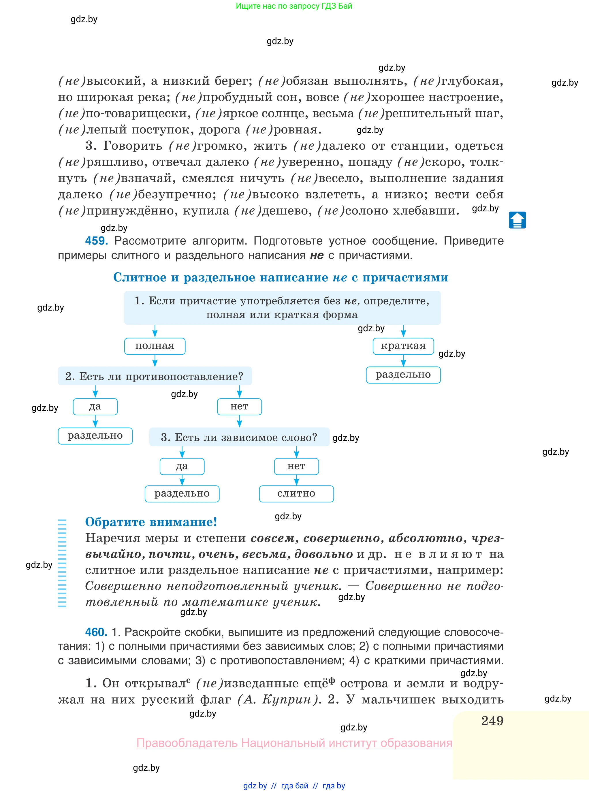 Русский язык, 10 класс Учебник, авторы: Леонович Валентина Леонидовна, Саникович Валентина Александровна, Литвинко Франя Михайловна, Волынец Татьяна Николаевна, Долбик Елена Евгеньевна, Малецкая М И, Мурина Лариса Александровна, Таяновская И В, издательство Национальный институт образования, Минск, 2020, страница 249