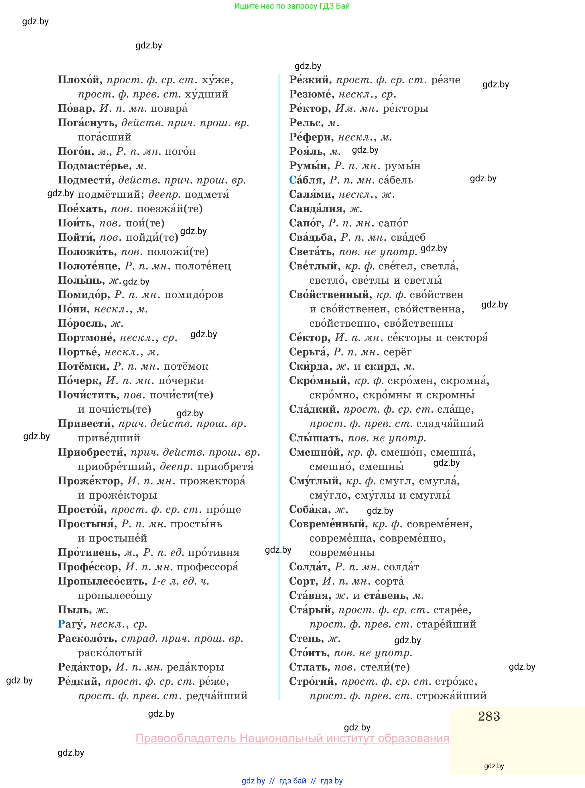 Русский язык, 10 класс Учебник, авторы: Леонович Валентина Леонидовна, Саникович Валентина Александровна, Литвинко Франя Михайловна, Волынец Татьяна Николаевна, Долбик Елена Евгеньевна, Малецкая М И, Мурина Лариса Александровна, Таяновская И В, издательство Национальный институт образования, Минск, 2020, страница 283