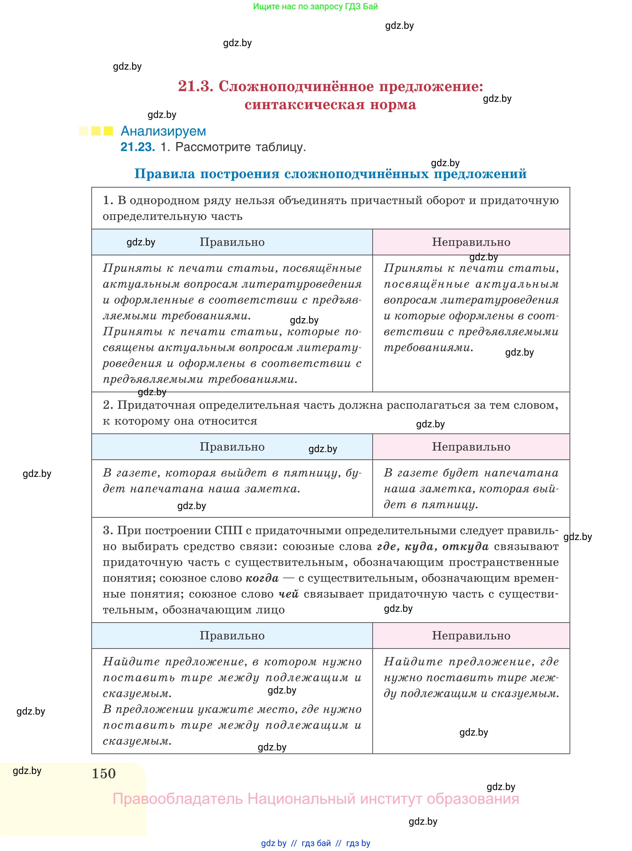 Русский язык, 11 класс Учебник, авторы: Долбик Елена Евгеньевна, Литвинко Франя Михайловна, Мурина Лариса Александровна, Шиманович Т В, Таяновская И В, Орловская О Я, издательство Национальный институт образования, Минск, 2021, страница 150