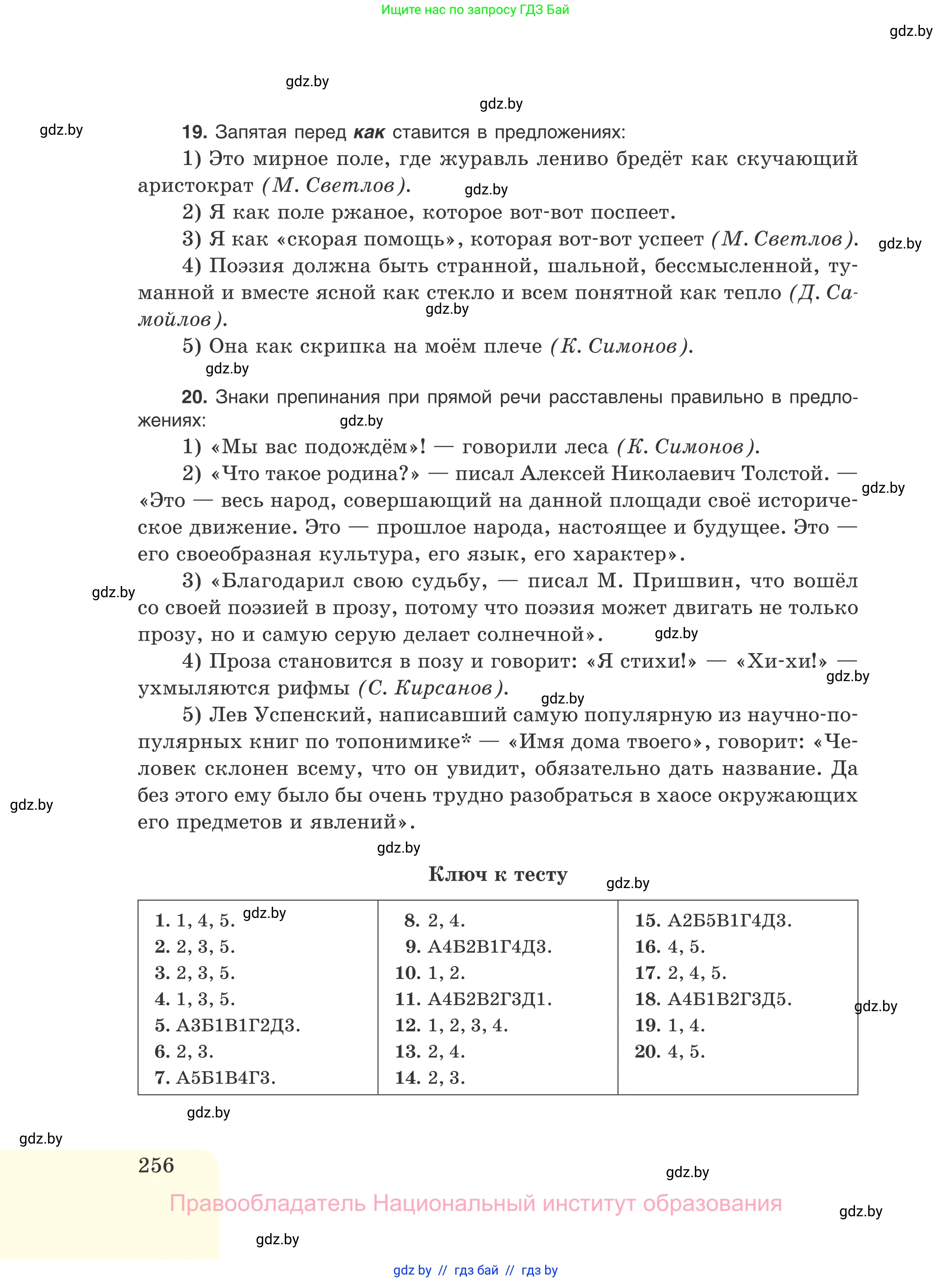 Русский язык, 11 класс Учебник, авторы: Долбик Елена Евгеньевна, Литвинко Франя Михайловна, Мурина Лариса Александровна, Шиманович Т В, Таяновская И В, Орловская О Я, издательство Национальный институт образования, Минск, 2021, страница 256