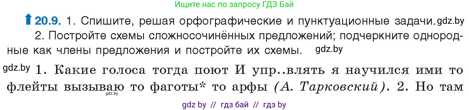 Русский язык, 11 класс Учебник, авторы: Долбик Елена Евгеньевна, Литвинко Франя Михайловна, Мурина Лариса Александровна, Шиманович Т В, Таяновская И В, Орловская О Я, издательство Национальный институт образования, Минск, 2021, страница 134, номер 20.9, Условие