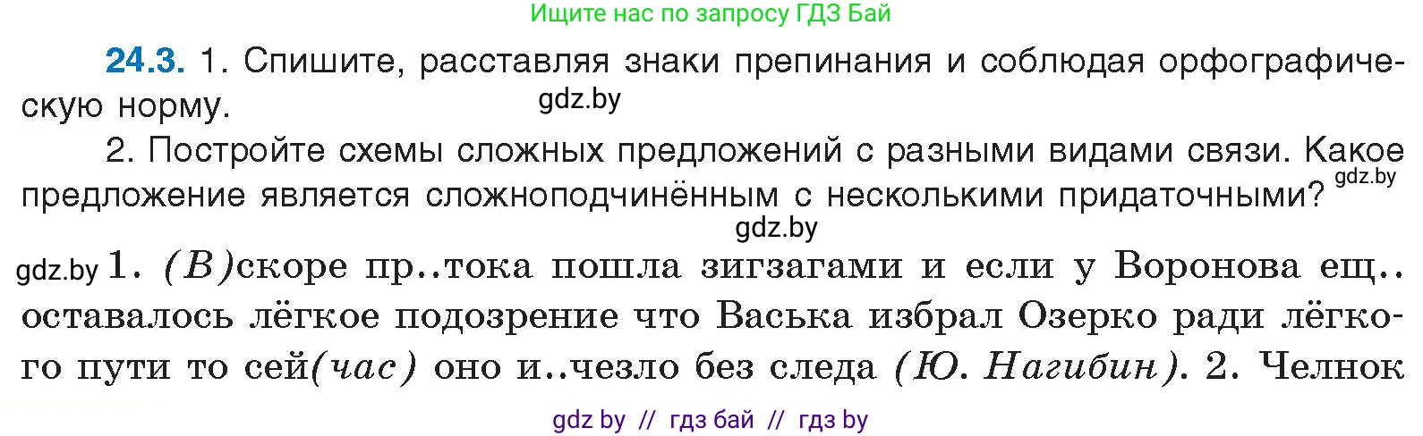 Русский язык, 11 класс Учебник, авторы: Долбик Елена Евгеньевна, Литвинко Франя Михайловна, Мурина Лариса Александровна, Шиманович Т В, Таяновская И В, Орловская О Я, издательство Национальный институт образования, Минск, 2021, страница 162, номер 24.3, Условие