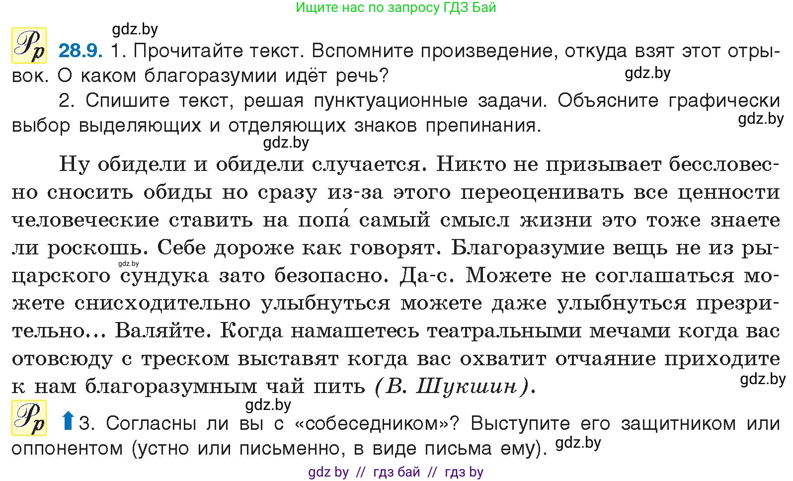 Русский язык, 11 класс Учебник, авторы: Долбик Елена Евгеньевна, Литвинко Франя Михайловна, Мурина Лариса Александровна, Шиманович Т В, Таяновская И В, Орловская О Я, издательство Национальный институт образования, Минск, 2021, страница 198, номер 28.9, Условие