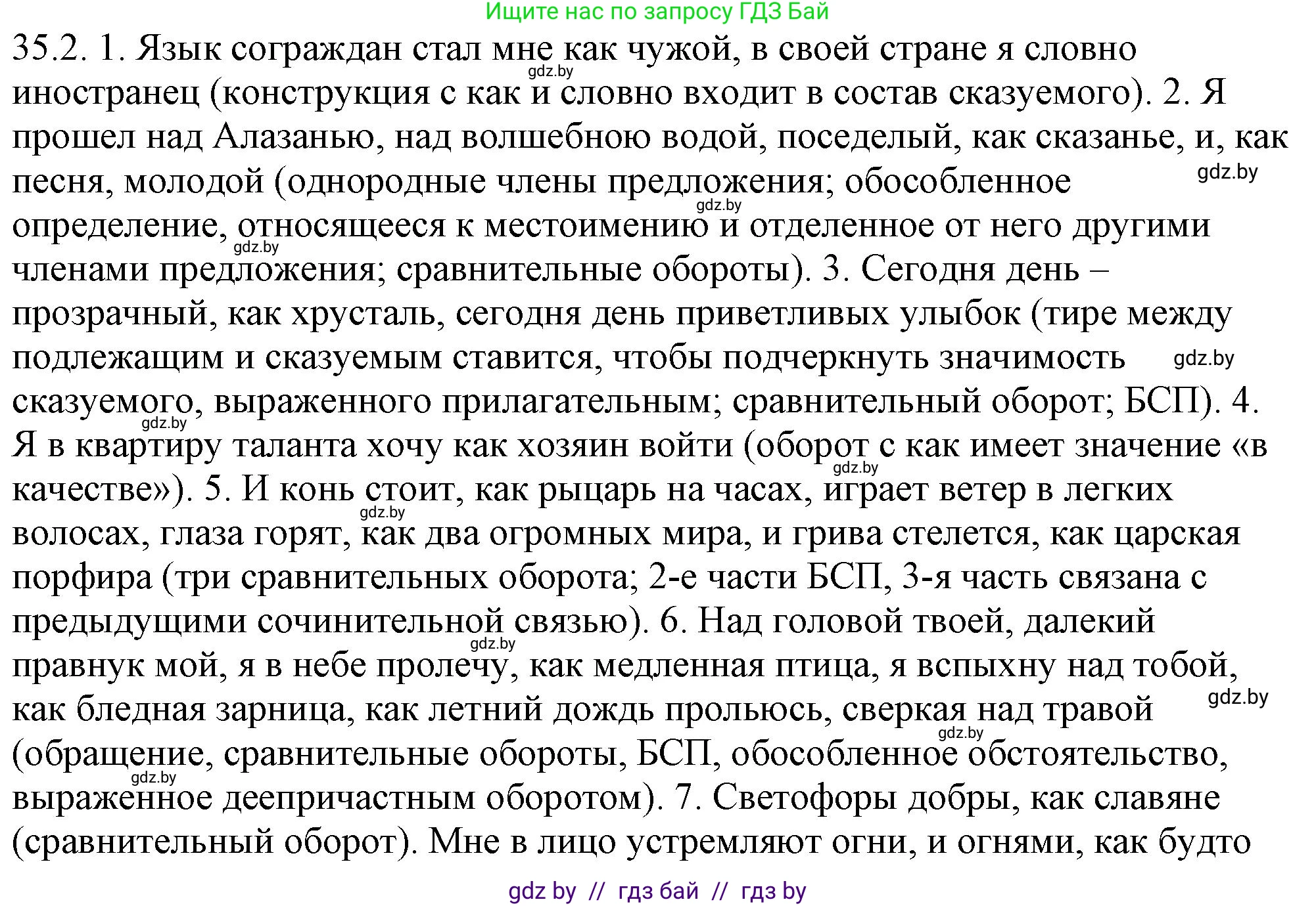Русский язык, 11 класс Учебник, авторы: Долбик Елена Евгеньевна, Литвинко Франя Михайловна, Мурина Лариса Александровна, Шиманович Т В, Таяновская И В, Орловская О Я, издательство Национальный институт образования, Минск, 2021, страница 246, номер 35.2, Решение